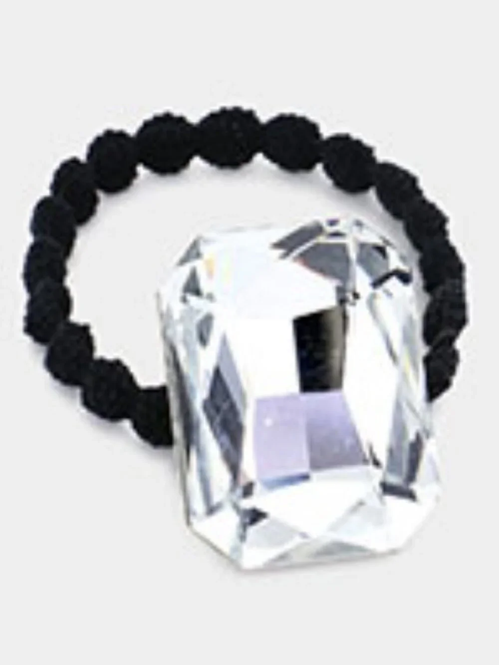 Crystal Gem Hair Tie Ponytail Holder | Pink or Silver